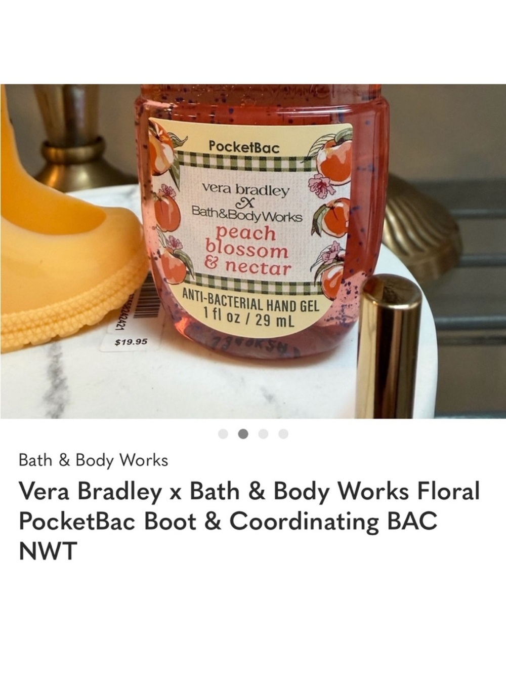 Vera Bradley Rain Boot PocketBac Holder and  Peach Blossom & Nectar BAC NWT 2026 - Picture 3 of 4